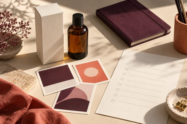 Product packaging, campaign layouts and a launch checklist