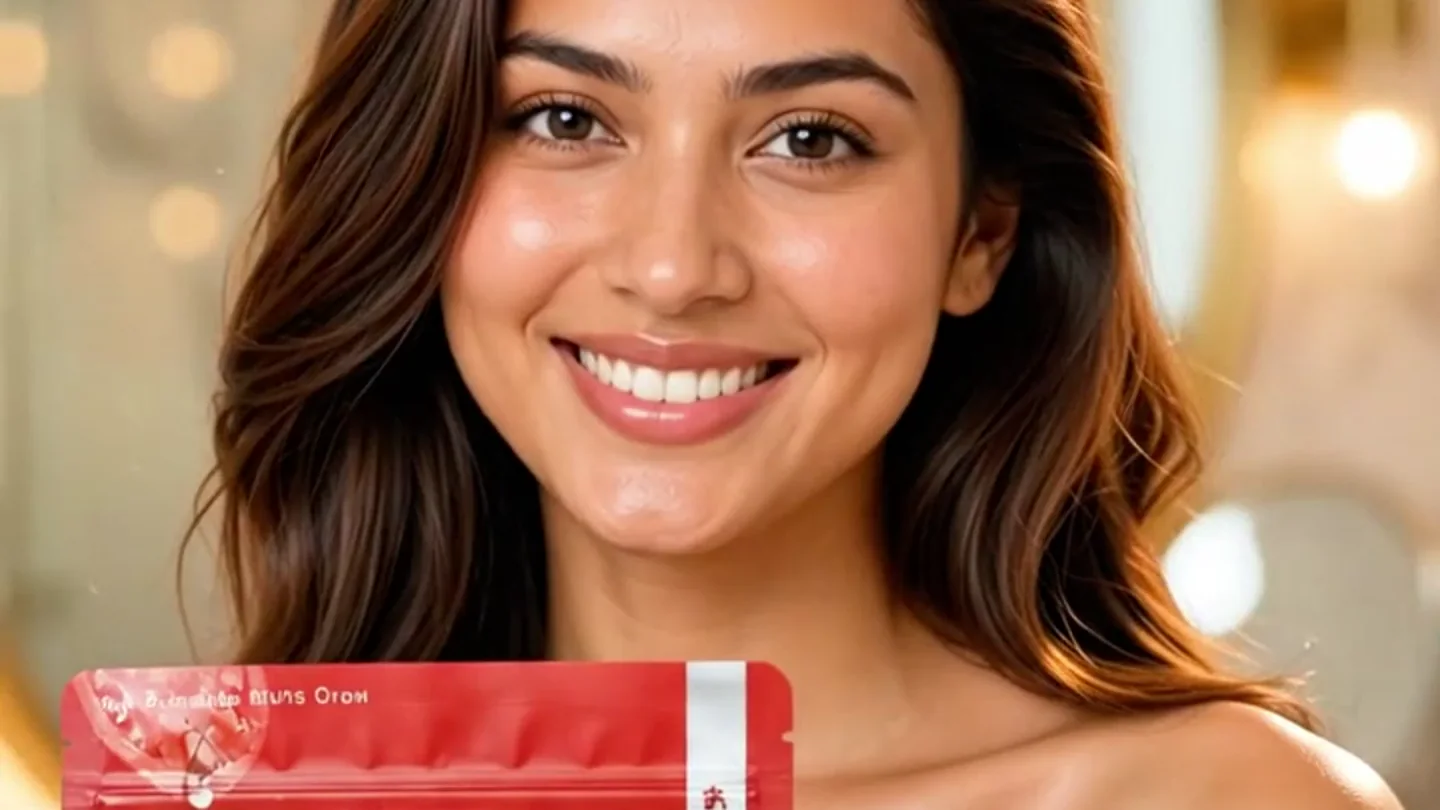 Woman and product featured in the Glow by Jay AI video campaign