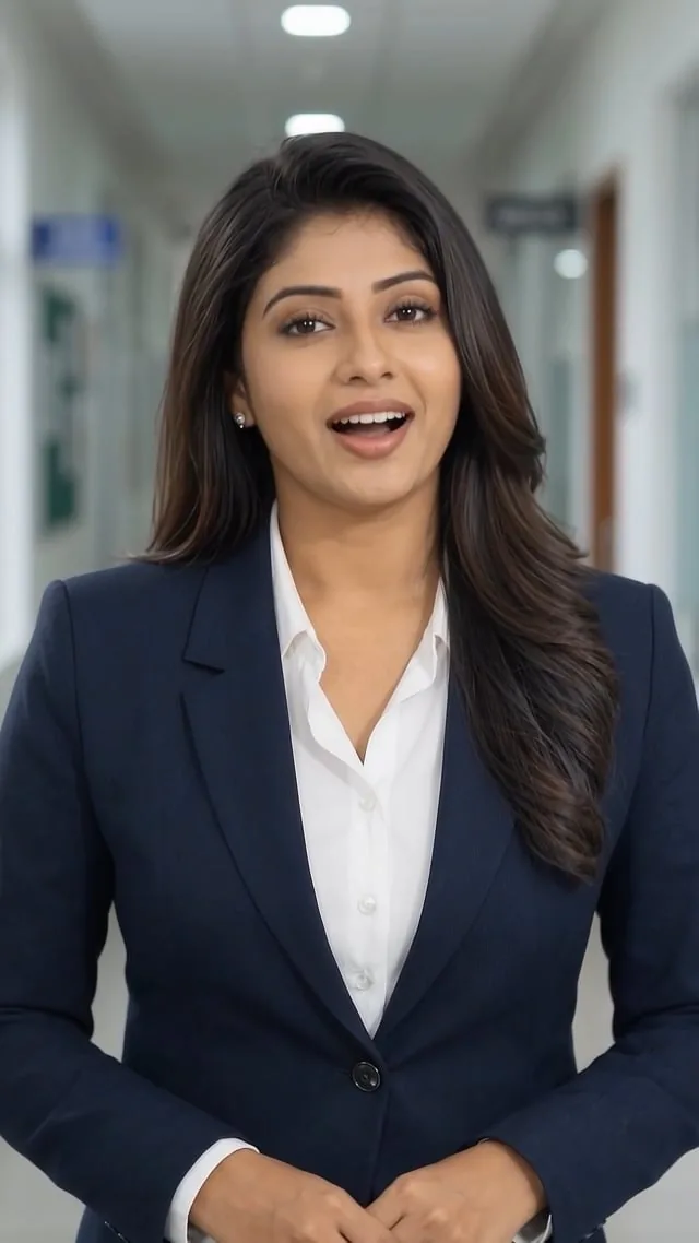 Presenter in a navy suit in the NAITA promotional video